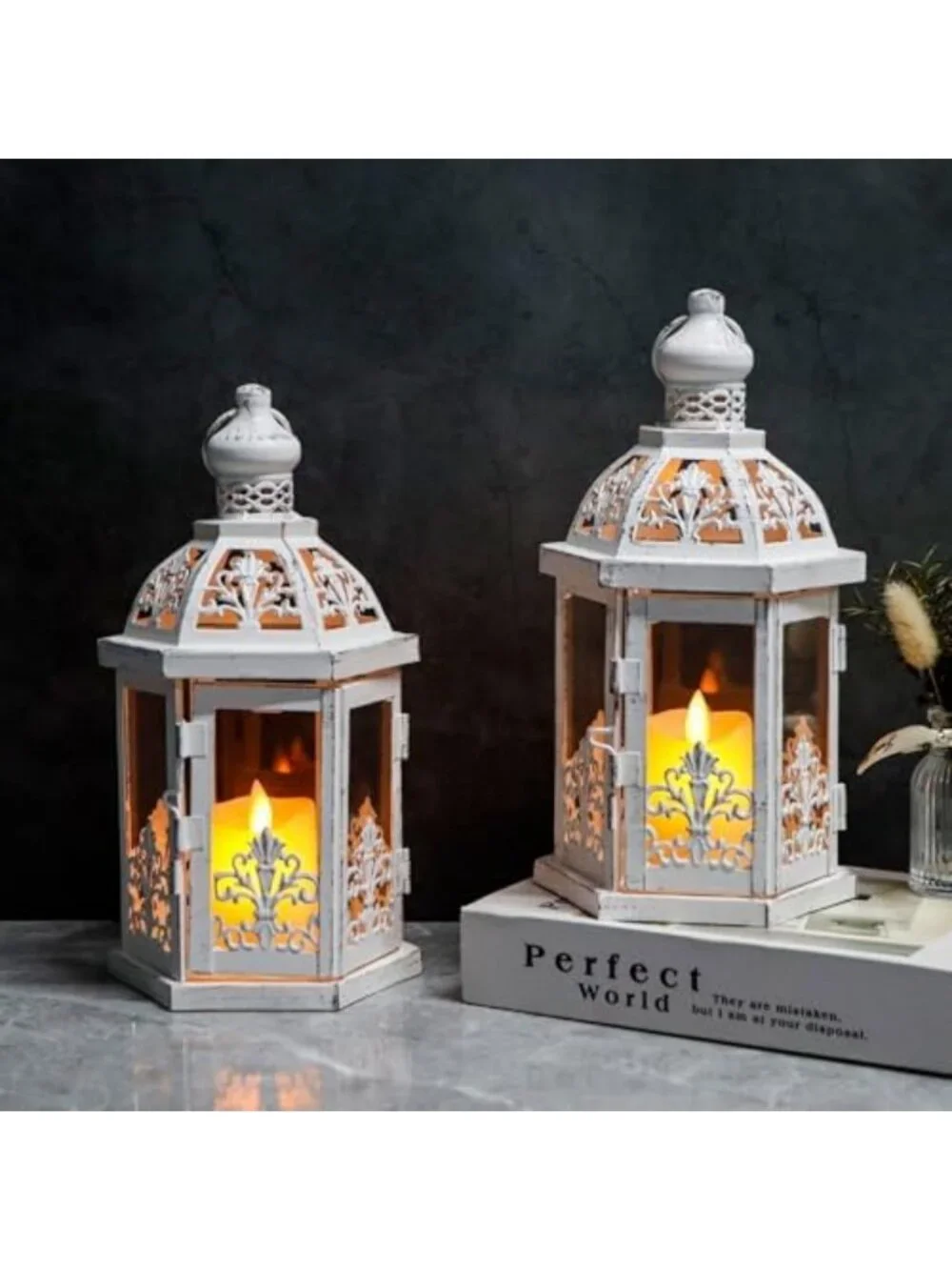 Vintage Decorative Lanterns Set of 2 - 9.5